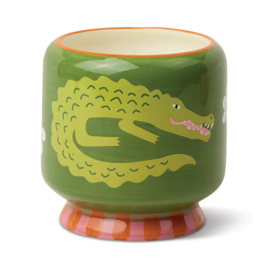 A  Dopo  8oz/226g  Crocodile  Ceramic  Candle  - Prickly Pear