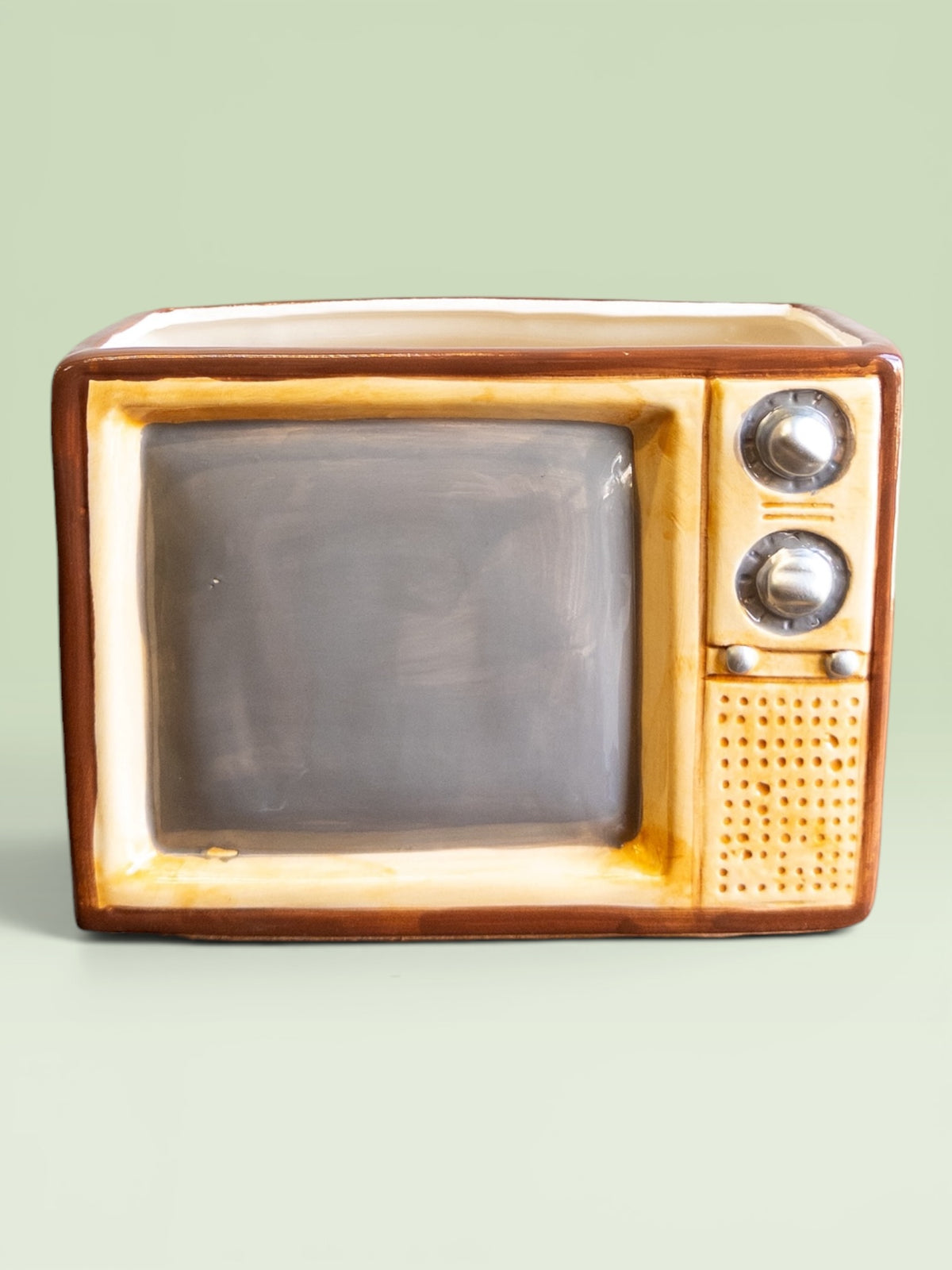 Planter Retro TV Dolomite Multi 21x16.5x15cm