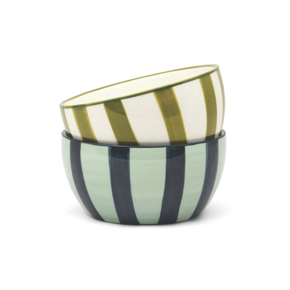 The Bella Dipping Bowls - Set of 2 - Olive & Blue