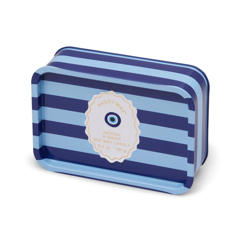 A  Dopo  6oz/184g  Eye  Printed  Tin  Candle  - Incense & Smoke