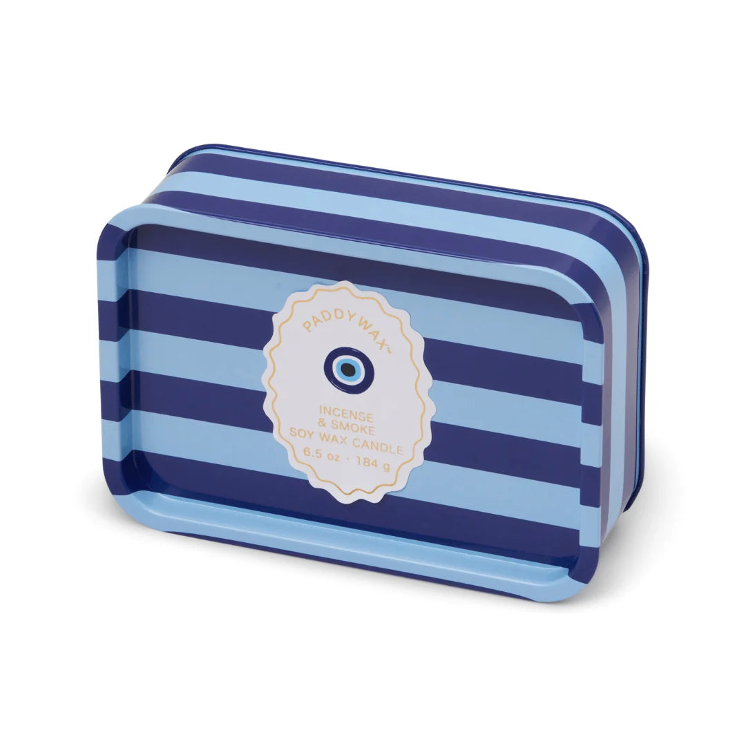 A  Dopo  6oz/184g  Eye  Printed  Tin  Candle  - Incense & Smoke