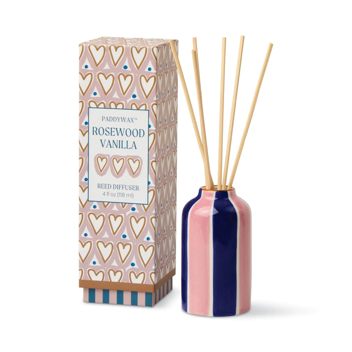 A  Dopo  4fl oz./118ml  Hearts  Ceramic  Diffuser  - Rosewood Vanilla