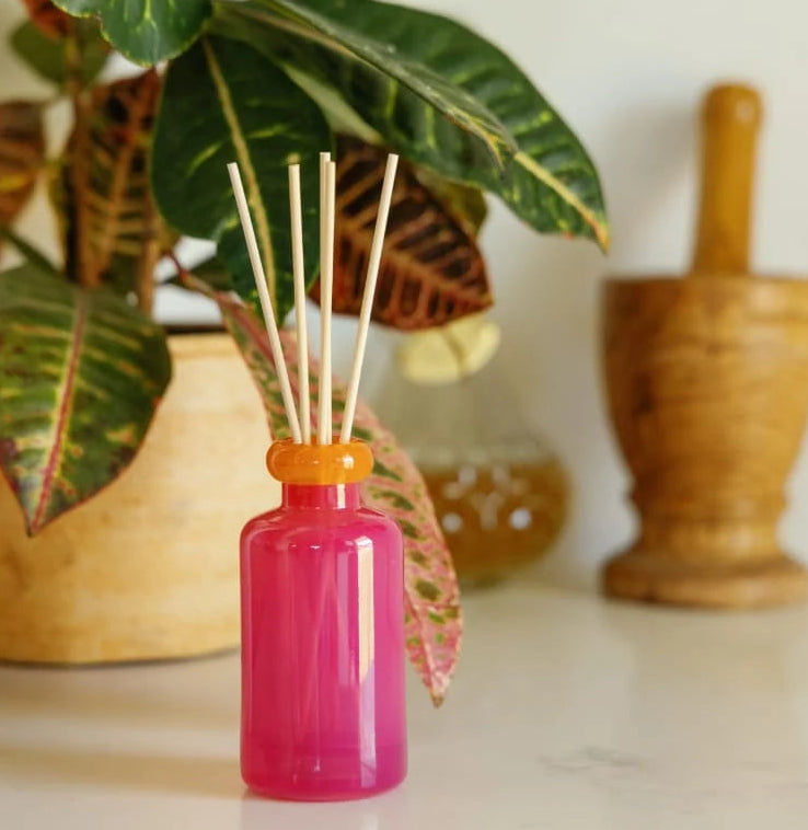 Stacked  3.2fl  oz./94ml  Glass  Diffuser  Hot  Pink and Orange - Infrared Mango