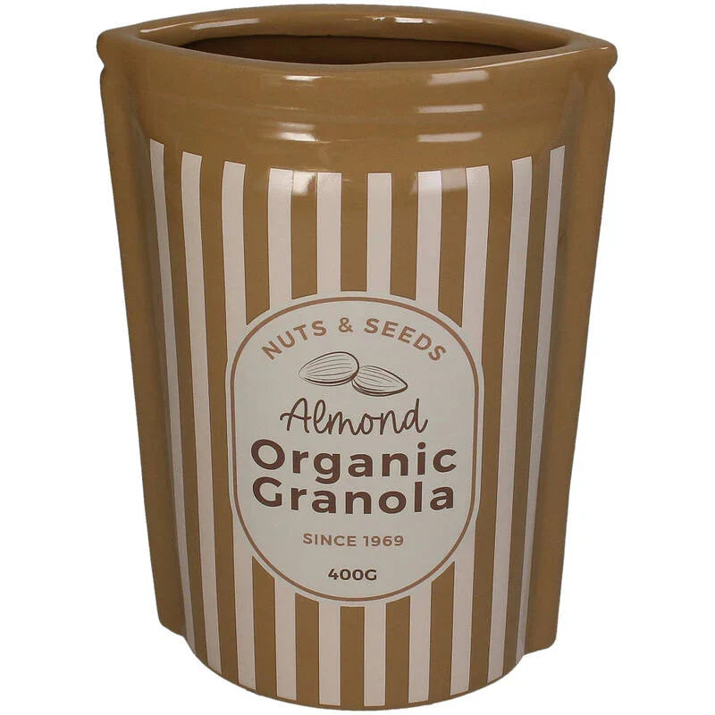 Vase Granola Almond Fine Earthenware Brown 16x9x22.5cm