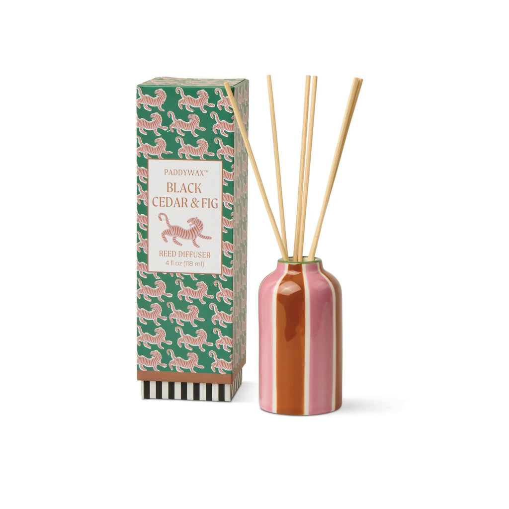 A  Dopo  4fl  oz./118ml  Tiger  Ceramic  Diffuser  - Black Cedar & Fig