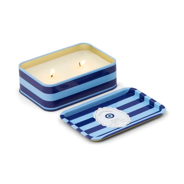 A  Dopo  6oz/184g  Eye  Printed  Tin  Candle  - Incense & Smoke